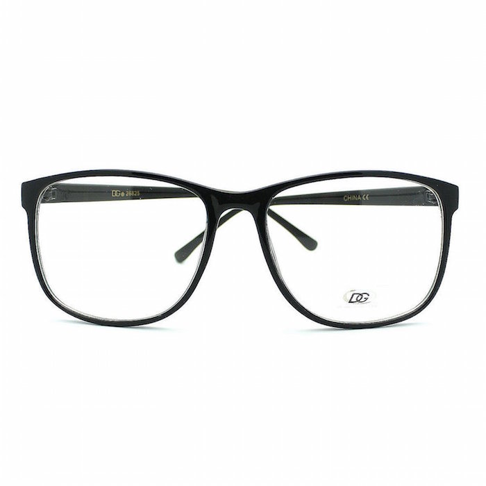 DG Eyewear Nerdy Geek Large Rectangular Thin Plastic Frame Clear Eye Glasses